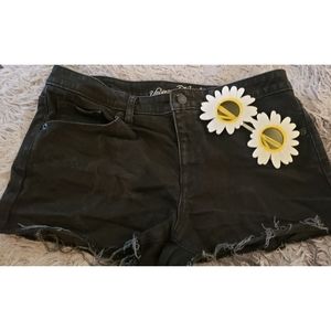 Black Universal Threads cutoff shorts